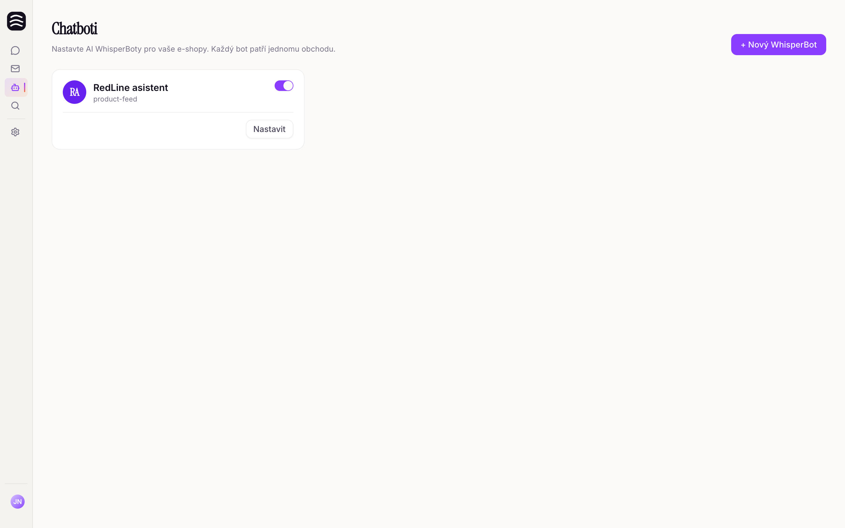Přepínání AI prodavače v panelu